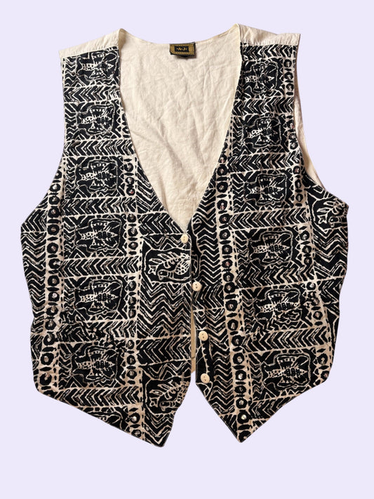 Black And White Abstract Vest