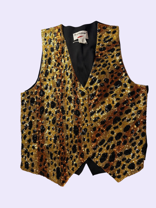 Leopard Sequin Vest