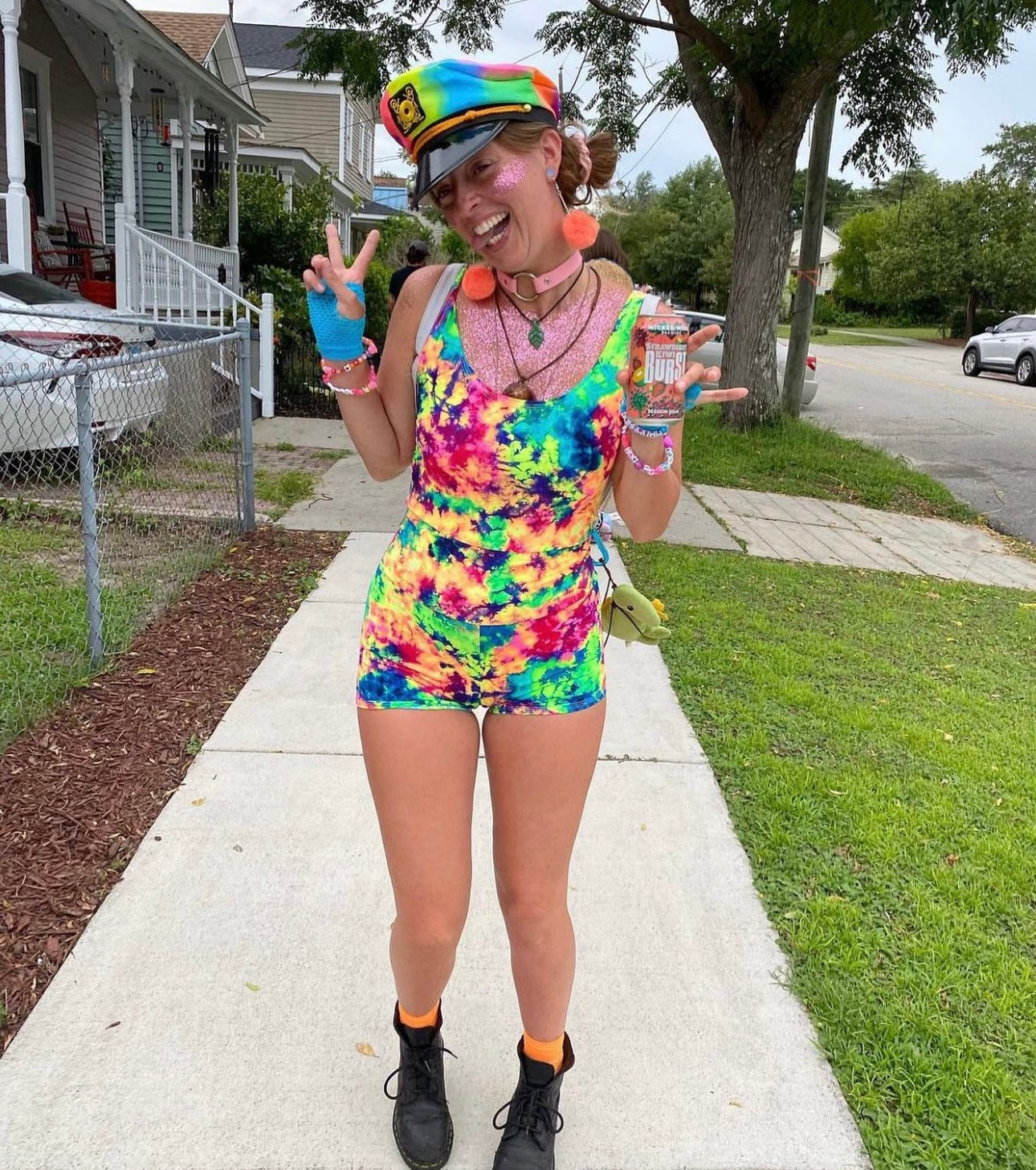 Tie Dye UV Reactive Play Suit