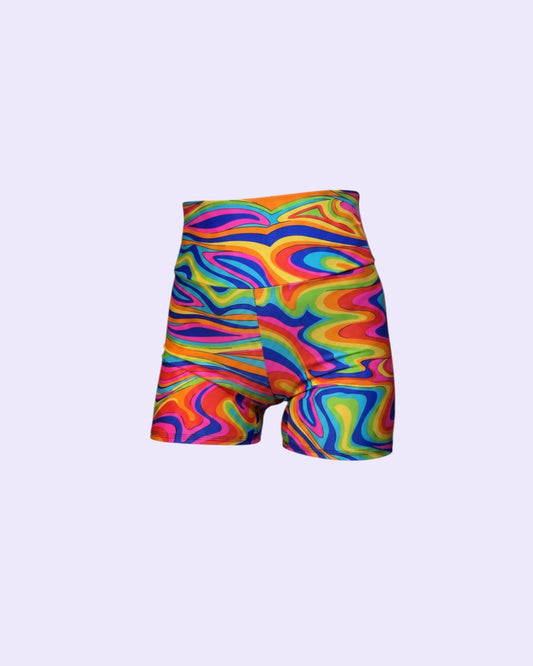 Rainbow Drip Biker Shorts
