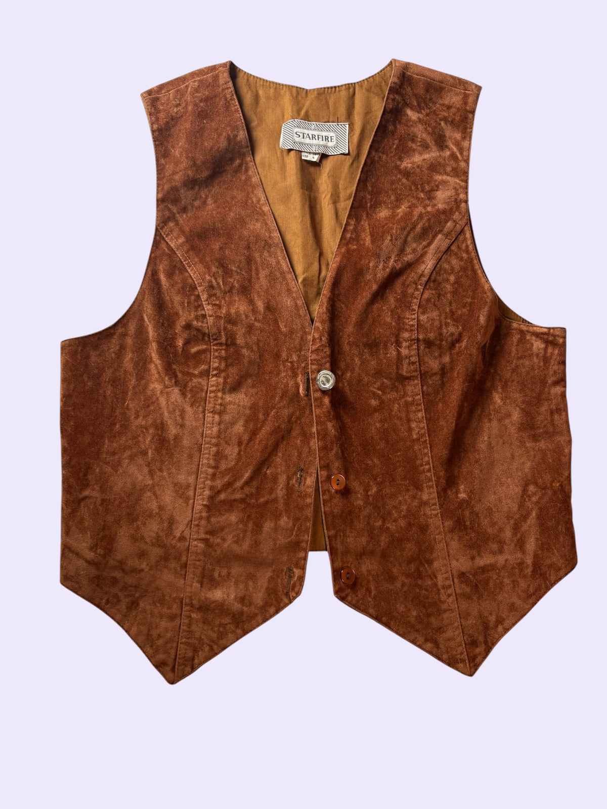 Leather suede vest