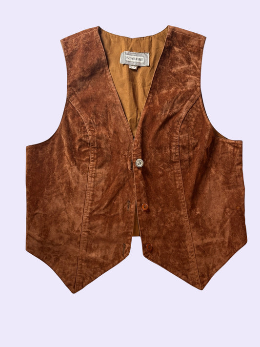 Leather suede vest