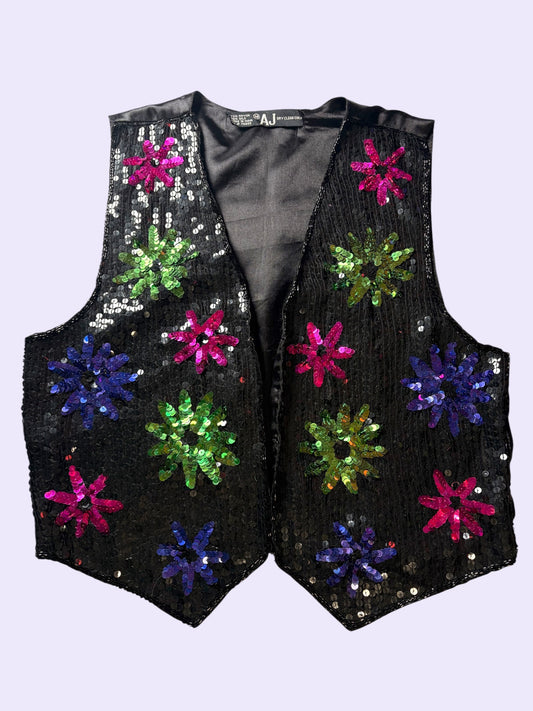 Sequin Flower Vest