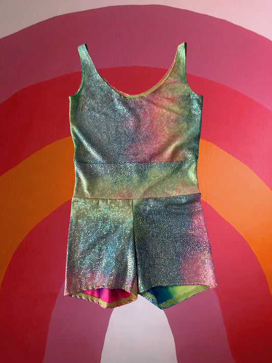 Rainbow Sparkle Neon Romper